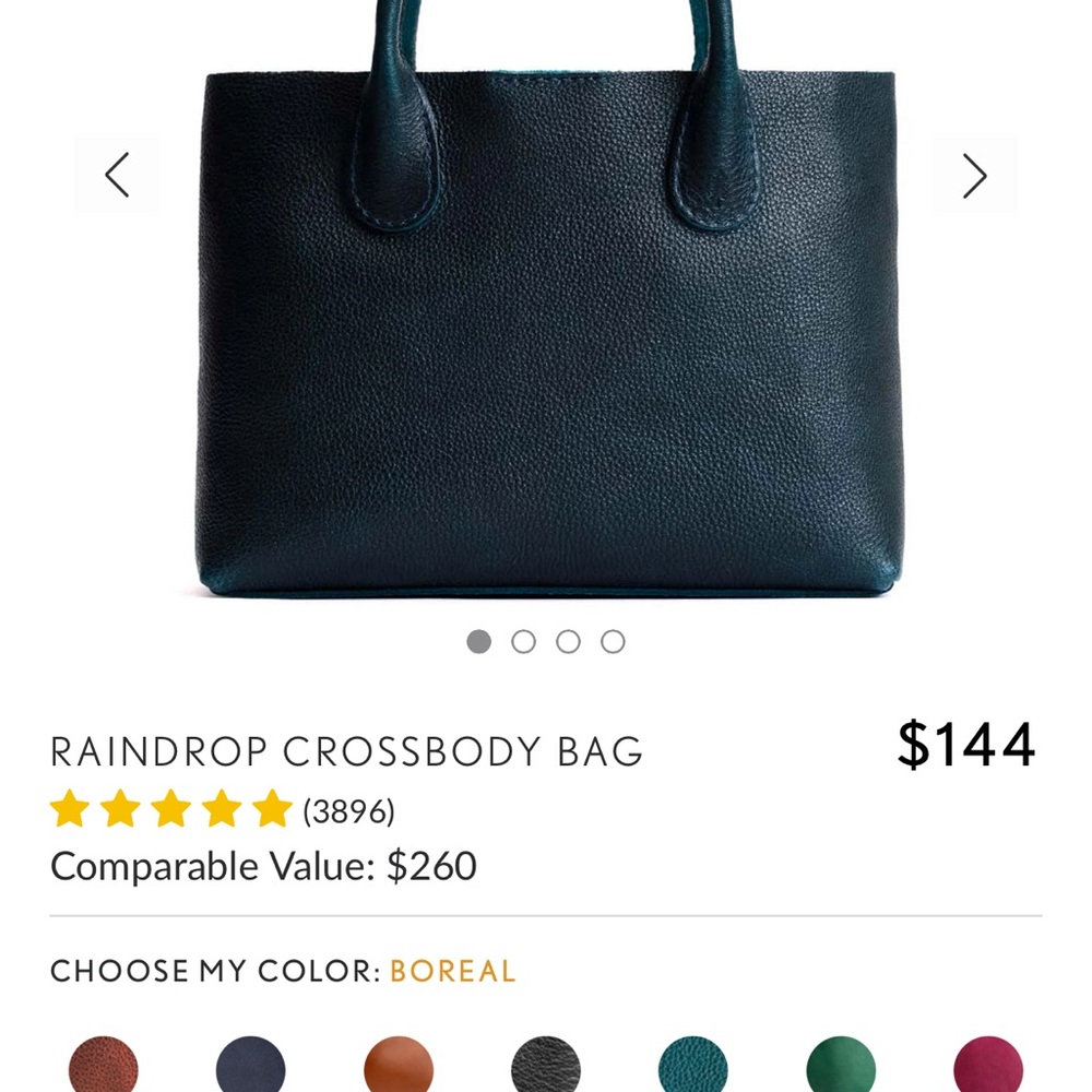 Portland Leather Large Raindrop in Boreal with zipper